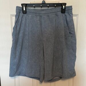 Lululemon Athletica Blue Silver Athletic Shorts Relaxed Fit